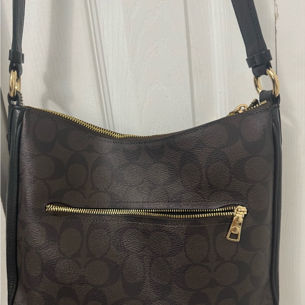 Coach Chocolate Brown Signature Shoulder Bag - Picture 8 of 12